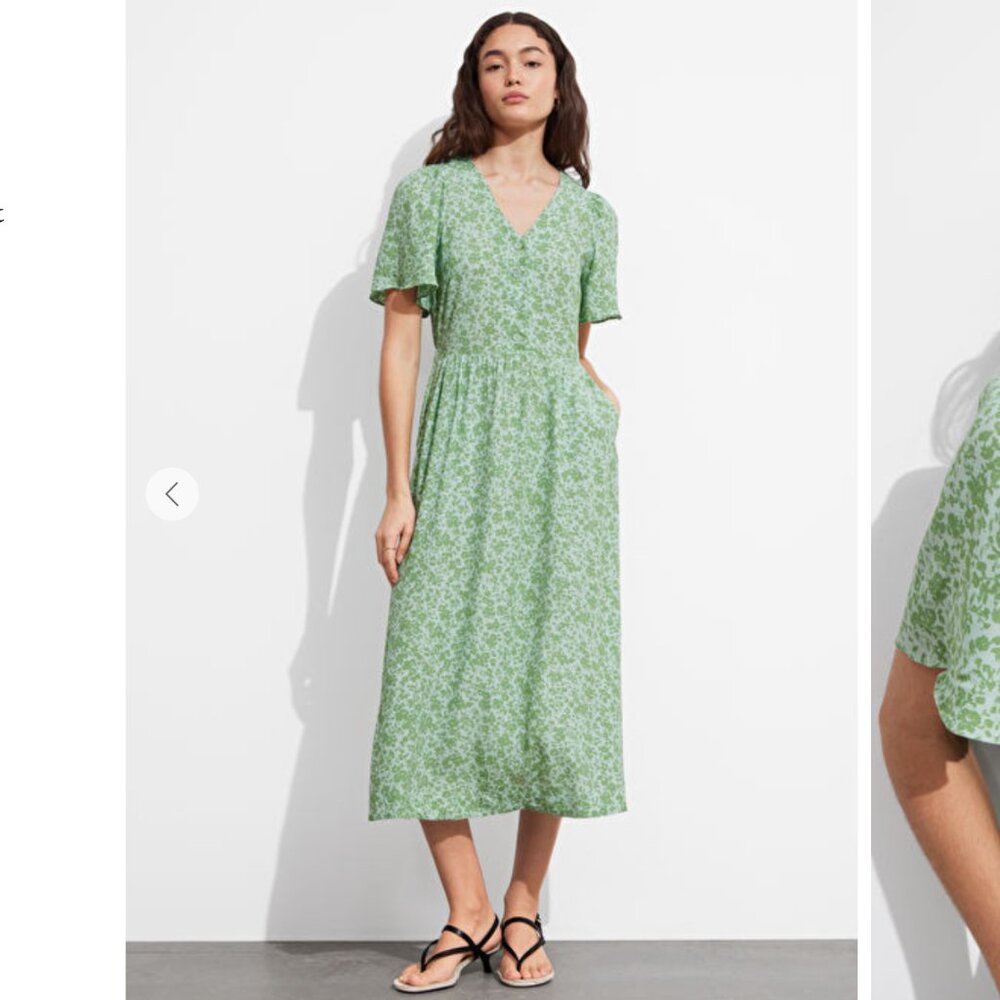 & Other Stories Flutter-Sleeve Midi Dress (0)